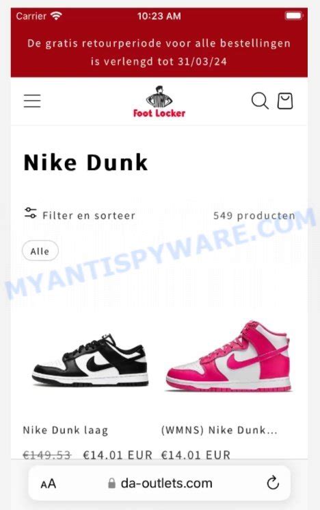 nike dunks outlet scam